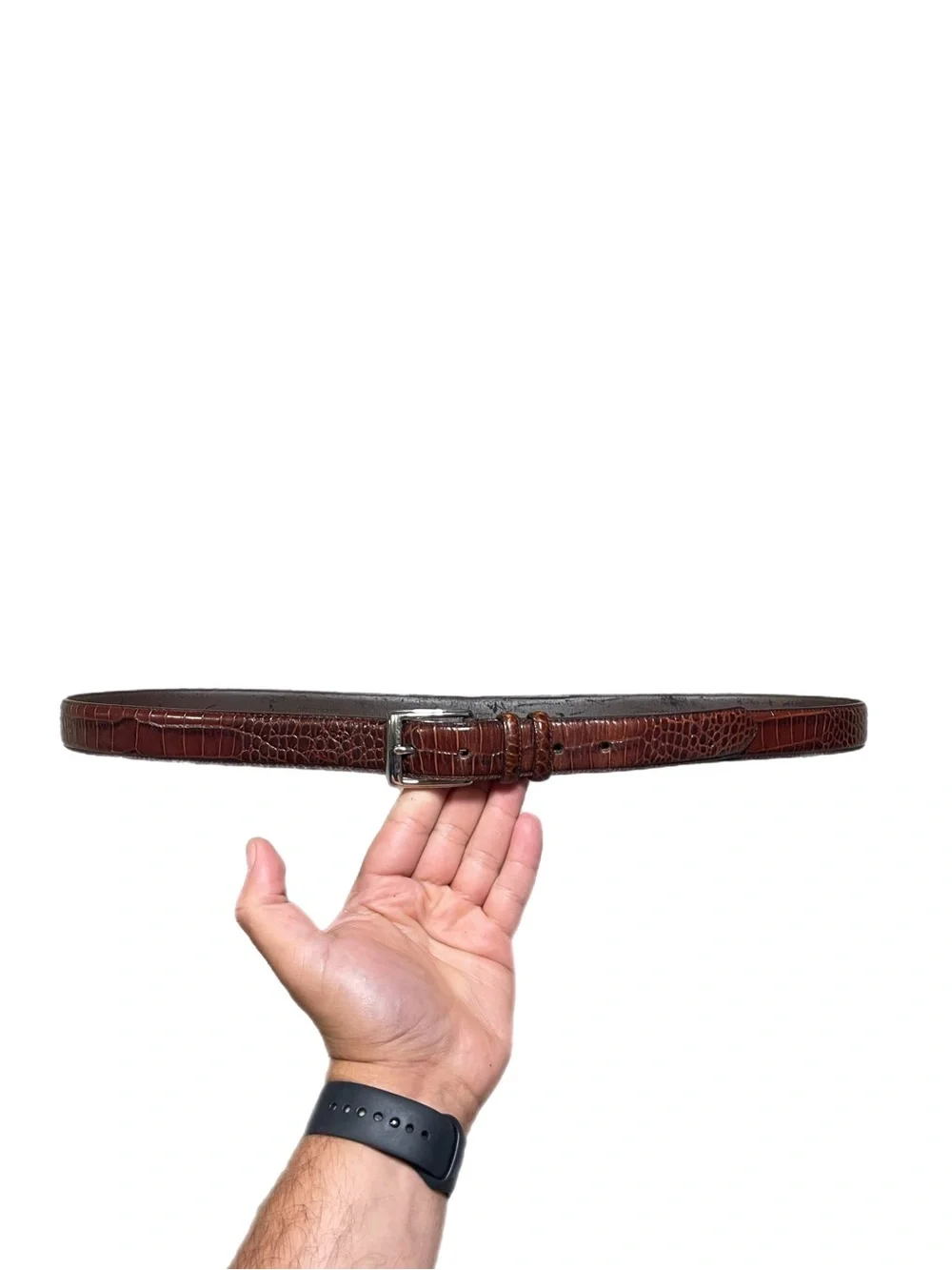 Vintage Polo Ralph Lauren Cognac Brown Croc Italian Leather Men’s Belt